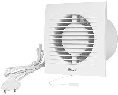 VONLIS Badlüfter Abluftventilator Ventilator Lüfter Badezimmer WC Toilette Entlüftung Zugschalter Ø 100 mm