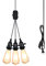 WFZRXFC 3 Lichter Eisen Basis Pendelleuchte Retro-Schalter Mit Stecker Leuchte Moderne minimalistische Stil Deckenbeleuchtung Geeignet für Industrial Village Farmhouse Warehouse Kronleuchter