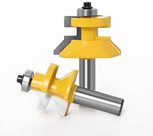 Lagaga 2 piezas de mango de acero de imitación de vástago de 12 pulgada, ranura en T, cortador de espiga para carpintería, fresador plano, ranurado, herramientas de corte de madera, junta de espiga