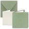 25x Quadratisches Faltkarten Set aus Kraft-Papier in Grün 15,0 x 15,0 cm - Doppel-Karten mit Briefumschlägen und Einlegeblättern aus Recycling-Papier - Serie Umwelt
