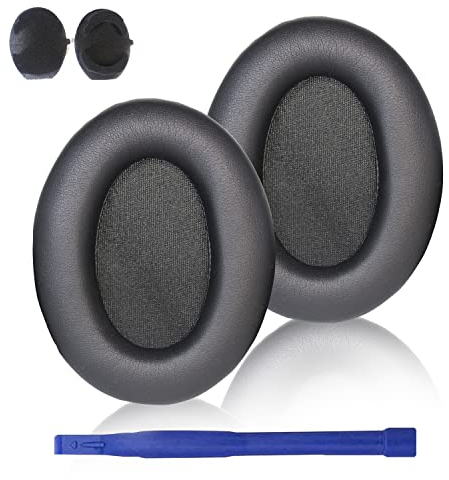 Adhiper WH-1000XM3 Ersat Ohrpolster mit Sony WH-1000XM3 Over-Ear-Kopfhörern,Ersatzpolster mit Weichen Proteinleder & Memory Schaum(Schwarz)