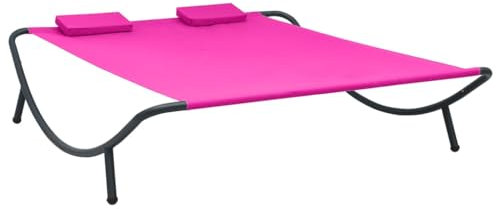 Lettino Prendisole in Tessuto Rosa - vidaXL - Classico - Sedia - Giardino con Patio - Rosa - Prendere il Sole