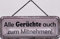 Blechschild mit Kordel 27 x 10 cm Wand/Tür Schild: Alle Gerüchte auch zum Mitnehmen - Blechemma