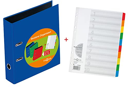 Pagna 44010-06 Set Ordner A4 75 mm blau mit Register A4 10tlg.