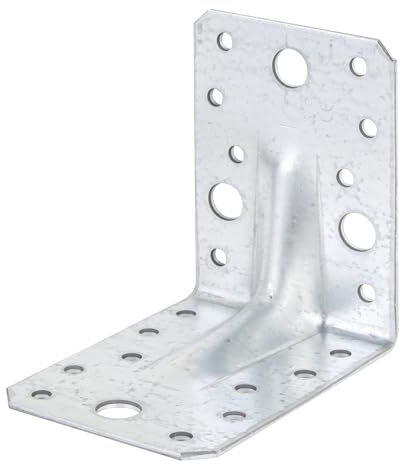 Alberts 329730 Schwerlast-Winkelverbinder mit Sicke | sendzimirverzinkt | 90 x 90 x 65 mm | 24er Set