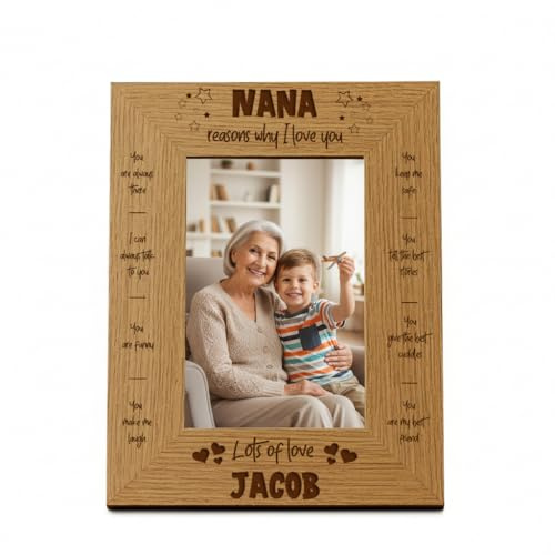 Personalised Nana Photo Frame Gift The Reasons I Love You (4 x 6 Inch)