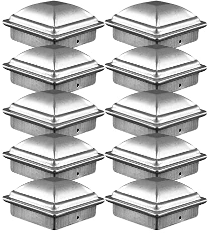 CLLX Pfostenkappe 10x10cm 10 Stück in Verzinkt - Abdeckung für Holzpfosten Zaunpfosten in Pyramidenform - Abdeckkappen