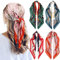 QBSM Lot de 4 foulards de tête en satin de 89,9 cm - Sensation soie - Pour dormir - Grand foulard carré pour femme, Double chariot bleu marine/rose/vert/rouge, Large