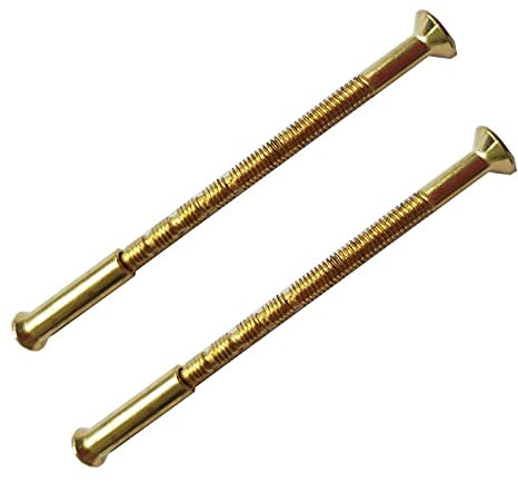 Door Handle Screws Male to Female Connecting Screw for Handles Fixings M4 Chrome Brass or Bronze - Pack of 10 (4, Brass)