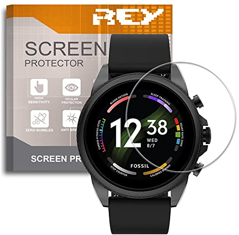 REY [Lot de 3] Verre Trempé pour Fossil GEN 6 (42mm), Protecteur d'écran qualité supérieure