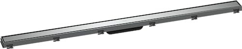 hansgrohe Fertigset Duschrinne RainDrain Match, Abflussrinne 1200mm, Bodenablauf Dusche mit höhenverstellbarem Rahmen, Chrom