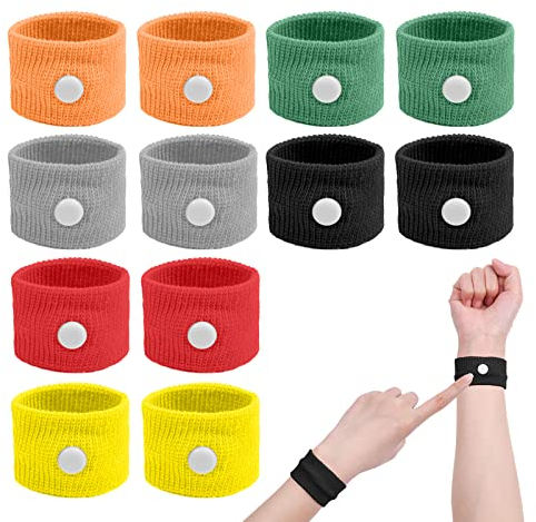 ACWOO Akupressur Armband, 6 Paar Akupressurband Anti-Übelkeit Wristbands für Erwachsene und Kinder, Akupressur Armbänder für Schwangerschaftsübelkeit, Seekrankheit, Reiseübelkeit