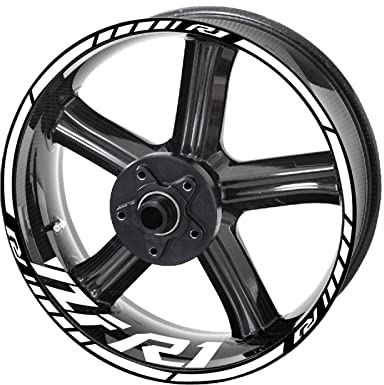 YZF R1 Radaufkleber Felgenaufkleber Für Yamaha R1 Logo Set (Color : White)