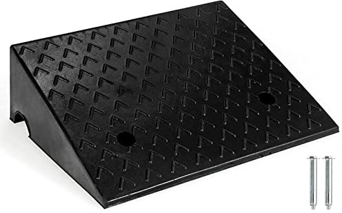 MFFIRE Rampa De Bordillos para Rampa De Ascensor, Rampa De Goma para Umbrales De Puerta, Rampa para Silla De Ruedas, Coche, Motocicleta, Acera, Capacidad De Carga De 4T,48x32x11CM