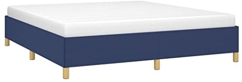 vidaXL Boxspringbett Doppelbett Bettgestell Polsterbett Bett Hotelbett Bettrahmen Lattenrost Schlafzimmerbett Designerbett Blau 160x200cm Stoff