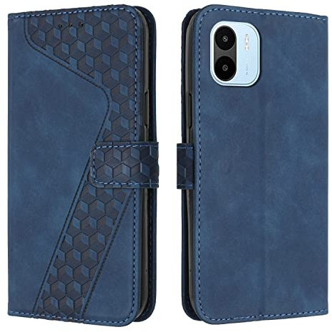 OKZone Coque pour Xiaomi Redmi A1, Etui Protection Housse Premium en Cuir PU Portefeuille Étui Téléphone [Fermoir Magnétique] [Fentes pour Cartes] Flip Case pour Xiaomi Redmi A1（Bleu