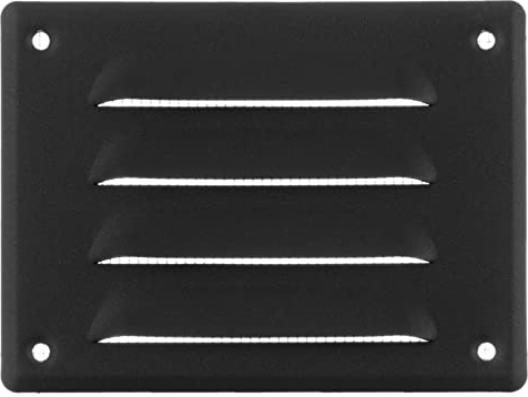 140x105mm Metall Antracite Lüftungsgitter mit Insektenschutz - Gitter für Belüftung - Abluftgitter