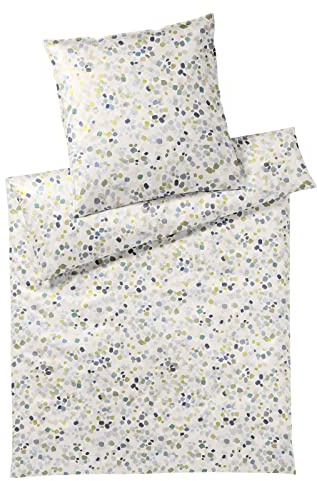 elegante Bambus-Baumwoll-Satin Bettwäsche Chips blaugrün 1 Bettbezug 135 x 200 cm + 1 Kissenbezug 80 x 80 cm
