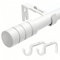 Curtain Pole Adjustable Curtain Rod with Finials Curtain Poles for Eyelet Curtains, Living Room or Bedroom (220-310CM, White)
