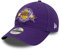New Era Los Angeles Lakers NBA Fanartikel Schriftzug Lila 9Twenty gebogener Schirm Cap - One-Size