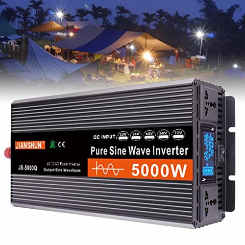 FENGSSLL Power Inverter 3000W 4000W 5000W 6000W Inverter Onda Pura Trasformatore di Potenza Convertitore DC 12V 24V 48V 60V AC 220V 230V 240V Inverter Fotovoltaico-con Display LED,5000W-60V