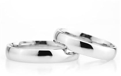 4 mm Ehering-Set Paar passendes Ehering-Set Personalisierter Mann und Frau Silber-Ehering-Set