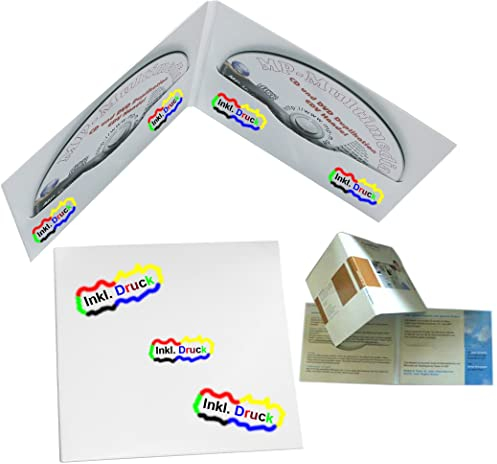 MP-Pro 2er Digifile CD Hüllen Bedrucken Lassen Doppel CD Hüllen aus Karton mit Druck Personalisiert und mit Klarlack Glänzend Versiegelt - 100 Stück