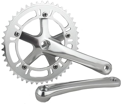 ORLOVA Fahrradkettenblatt, Kurbelgarnitur, Fahrradkurbel 46T * 170 mm Single Speed Fixed Gear Rennrad-Kurbelgarnitur Fixie Cycling Track Kurbelgarnitur Kurbeln CNC-Fahrradkurbelgarnitur