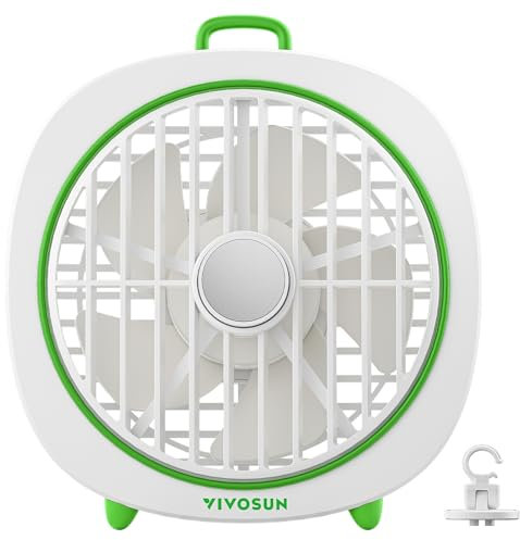 VIVOSUN AeroWave D4, 10cm Growzelt-Clipventilator mit abnehmbarem Haken, 3 Geschwindigkeiten, starker und leiser Luftstrom, einstellbarer Luftstromwinkel für Hydrokultur, Zirkulation und Kühlung