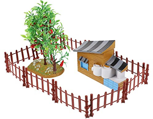 STOBOK 26 STK Simulierter Hauszaun Kinderspielzeug Outdoor-Spielset Outdoor- Feenfigur Modelle Spielzeuge Baummodell Farmszenenmodell Geflügel schmücken einstellen der Zaun PVC