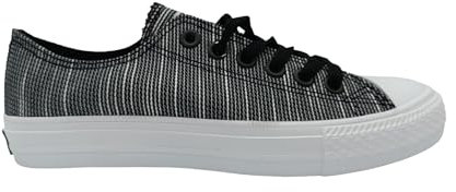 SIM TACT Zapatilla de Lona - Botas Altas y Bajas- Bambas Estilo Casual (RAYAS NEGRO, 38)