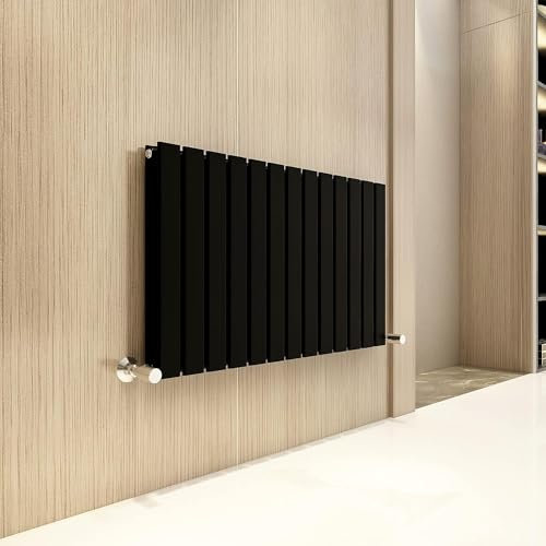 mcc direct Vertical Radiator Double Flat Panel 600x884mm Designer Vertical Radiator (Black)