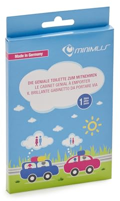 Minimus Einweg-Toilette für Kinder - 1er Pack - Hygienische Taschen-WC Lösung für die Reise und Outdoor - Pinkelhilfe absorbiert bis zu 450ml