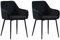 JYMTOM Esszimmerstühle 2er Set Küchenstühle Polsterstühle modernes Design Stühle mit Armlehne, Sitzfläche aus Samt, Gestell aus Metall, für Wohnzimmer, Schlafzimmer und Küche(2,Schwarz)