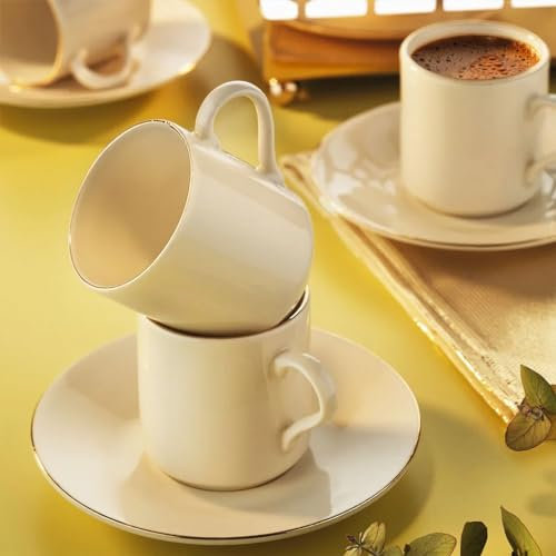 Fecra Alba Lot de 12 tasses à café en porcelaine pour 6 personnes