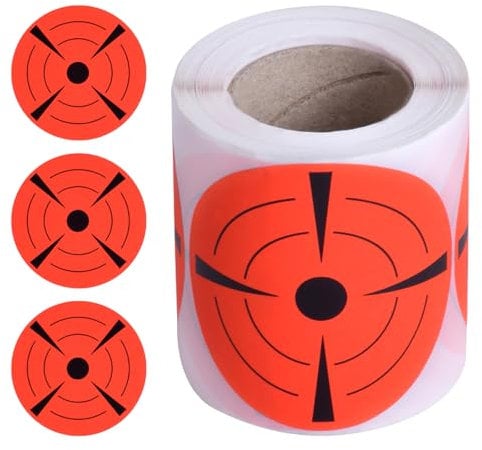 Dokeno 200 Stück Selbstklebende Splatter Zielscheiben Reaktive, 7.6 cm 1 Zoll Rund Fluoreszierend Schießendes Etikettenpapier Zielscheiben-Aufkleber Schießscheiben Aufkleber für Schießübungen
