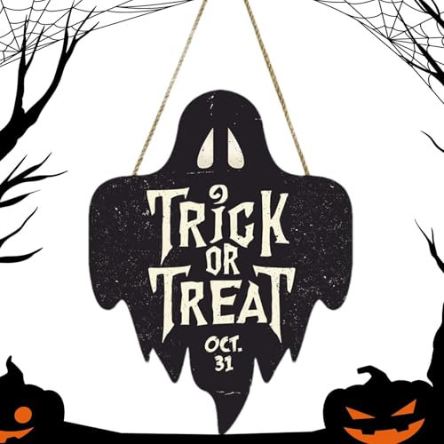 Percha de puerta fantasma de Halloween, panel de puerta fantasma de Halloween - Decoraciones de puerta de entrada | Panel de bienvenida para fiesta de Halloween, suministros de puerta para fiesta de