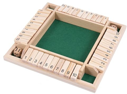 JNOUCS Shut The Box Game, The Game For Adults And Children, Shut The Box, Traditional Wooden Table Math Board Game,Interesting Addition Game, Suitable For Family Classrooms And Party