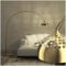 TecTake® Lámpara de Pie Regulable en Altura, Diseño Retro Años 70, Lampara de Pie Lectura con Pantalla Giratoria, Base Sólida con Protector de Suelo, Ideal como Decoración Salon - Dorado