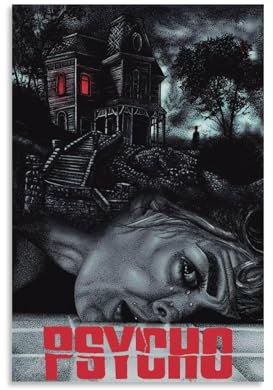 ZBSXLBNG Psycho Horror Movie Poster Dekorative Malerei Leinwand Wandkunst Wohnzimmer Poster Schlafzimmer Malerei 12x18inch(30x45cm)