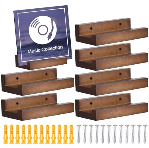 Wusideday Schallplattenspieler- zur Wandmontage, 6 Stück -Schallplattenständer – Album-Organizer, rustikaler Zeitungshalter aus, moderne Heimdekoration für Musikliebhaber