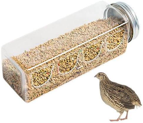Wachtel Futterspender - Kein Abfall Küken, Futterspender | 4 Niedliche Bären-Futteröffnungen, Hühnerfutterspender, Kein Durcheinander,flaschenförmiger -Futterspender Für Wachteln