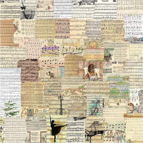 Muteitt 50 Stück Vintage-notenaufkleber, Musiksymbol, Notenblätter, Aufkleber, Abziehbilder Für Scrapbooking, Bastelalbum, Papierbasteln