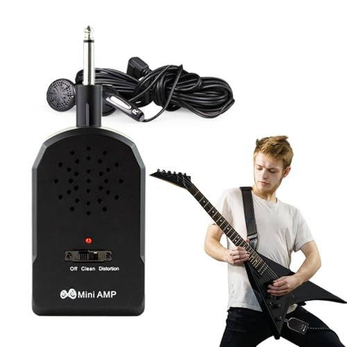 Amplificador de guitarra digital para guitarra, amplificador inalámbrico, amplificador eléctrico con distorsión y reverberación, amplificador de práctica portátil con conector para auriculares