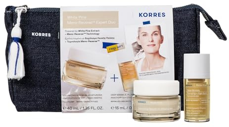 KORRES White Pine Meno-Reverse - Expert Duo, Anti-Aging Vorteilsset aus Serum-in-Creme 40ml und Konzentrat 15ml für aufgepolsterte und gestraffte Haut nach den Wechseljahren, vegan