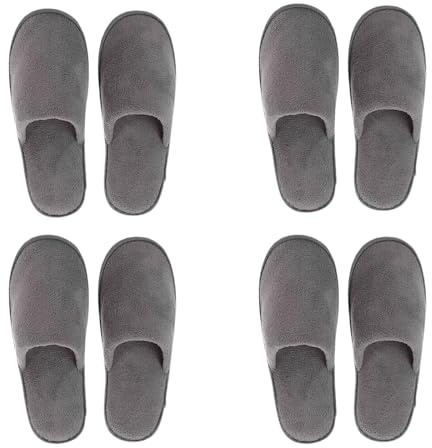 Syylqyr 3 Pairs Hotel Slippers, Spa Slippers Reusable Soft Coral Velvet Travel Portable for Hotel Home House Party Guest (Grey)