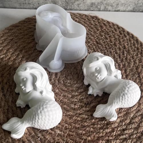 ALEFBET Silikonform Meerjungfrau,Silikonformen Gießformen Maritim,Silikon Gießform Meerjungfrau,Gipsformen zum Gießen,Epoxidharz Formen GY-X961