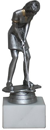 Pokal/Trophäe Resin-Figur Golf/Minigolf Damen mit Ihrer Wunschgravur