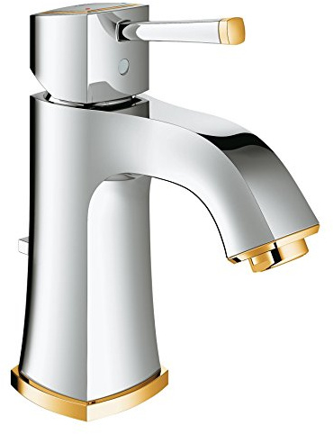 Grohe Grandera Badarmaturen - Einhand-Waschtischbatterie (DN 15, M-Size, Einlochmontage) chrom/gold, 23303IG0