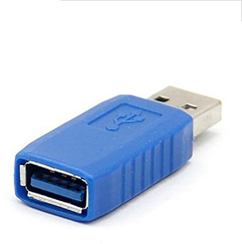 REY Adaptador USB 3.0 Macho a Hembra Conector Extensión Calidad Color Azul